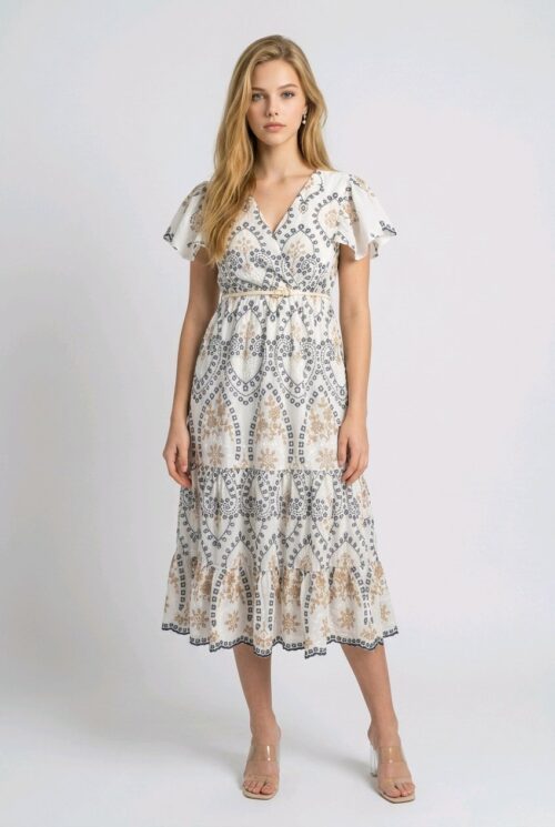 Fenna, midi boho jurk.